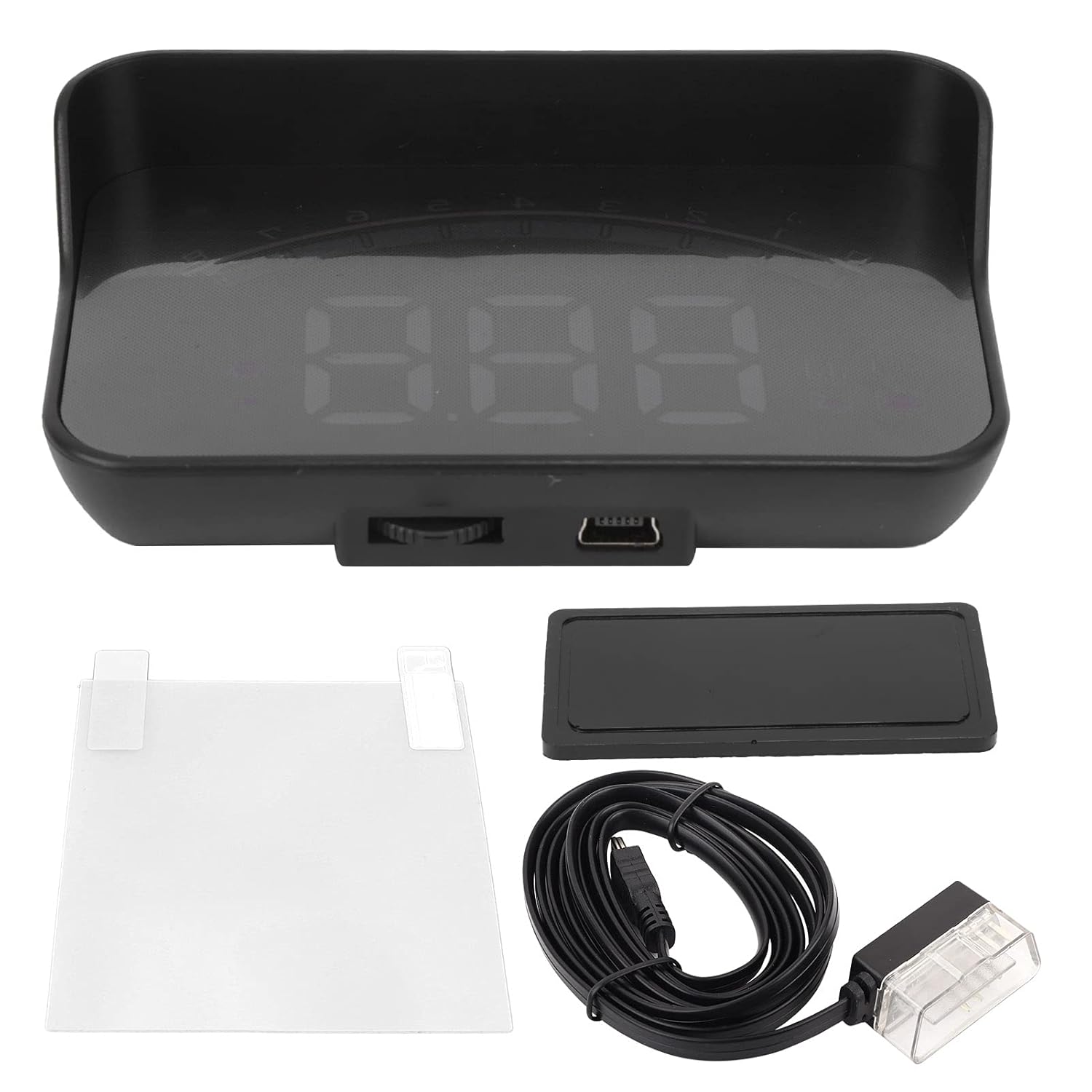 61jafwey5iS._SL1500_.jpg Car Head Up Projector High Definition OBD HUD Windshield Projector Overspeed Security Alarm for Vehicles Complying with OBDII Standards - Image 1