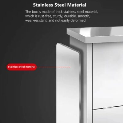 Stainless Steel Fire Extinguisher Cabinet for 5-10 pounds Extinguisher 20'' x 12.7'' x 6.9'' Accommodate Two Extinguisher Indoor/Outdoor Ground Fire Extinguisher Box Waterproof Dustproof - Image 4