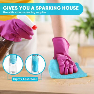 Orighty Microfiber Cleaning Cloth, 24 Pack Highly Absorbent Cleaning Rags, Household Cleaning Supplies, Reusable Lint Free Cloths Microfiber Rag for House, Kitchen, Car Care, 12x11 inch - Image 3