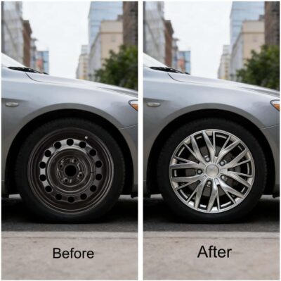 16 Inch Hubcaps with Adjustable Steel Retention Rings, Premium ABS Universal Fit, Set of 4 Wheel Covers (Gunmetal Grey) - Image 7