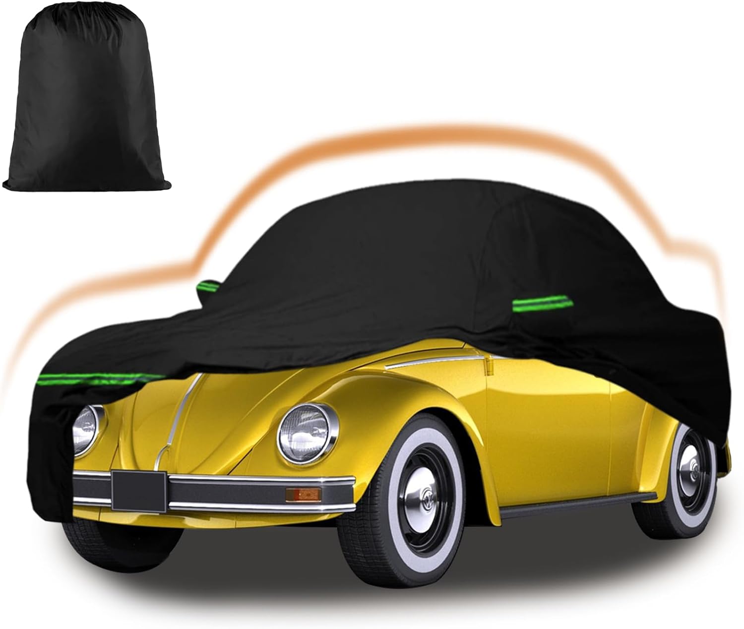 61jkdhIDEhL._AC_SL1500_.jpg Car Covers for 1960-1980 Volkswagen Beetle Bug Sedan 2-Door, 210T All Weather Protection Custom-fit Beetle Bug Waterproof Car Cover, w/Zipper Door and Cotton Lining, Rainproof, Dustproof and UV Proof - Image 1