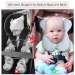 Upgraded Baby Head Support Pillow for Newborn Toddler, Soft Cotton Baby Travel Pillow for Car Seats and Strollers, Blue - Image 3