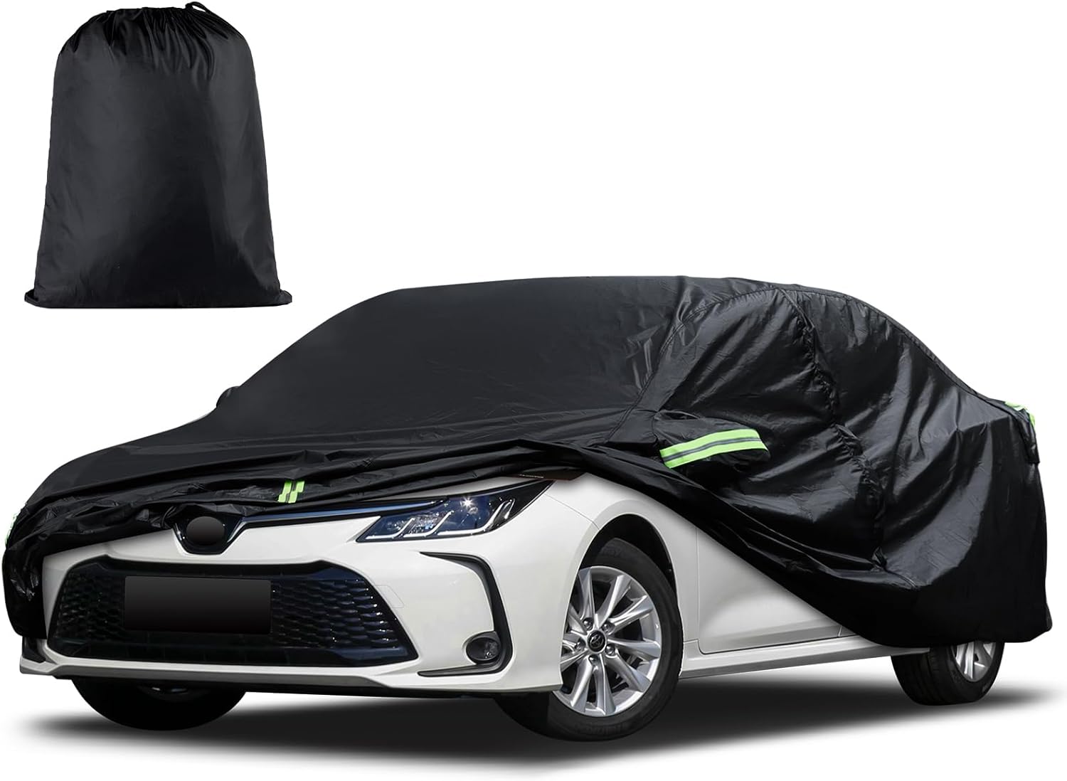 61jpe5-3AGL._AC_SL1500_.jpg Car Cover Custom Fit for Toyota Corolla 2000-2025, Honda Civic 1991-2025, Waterproof All Weather Full Exterior Cover Rain Sun Protector Car Cover with Door Zipper - Image 1
