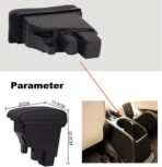 YJYWZH Armrest Box for Honda Fit Jazz 2002-2008 Car Arm Rest Seat Center Storage Box Consoles Double Layer with 3 USB Ports (Black with Black Thread) - Image 5