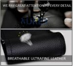 AUTOXBERT 38cm/15 Inch Leather Steering Wheel Cover Stitch On Wrap, Breathable, Anti-Slip Steering Wheel Cover for Nissan Qashqai Toyota Camry RAV4 VW Golf - Image 2