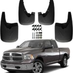 RMOURTEKK Mud Flaps Compatible with Dodge Ram 2009-2018 1500 2500 3500 & 2019-2024 Ram 1500 Classic Without OEM Fender Flares Custom Front and Rear Mud Guard Set（4pcs-Set）