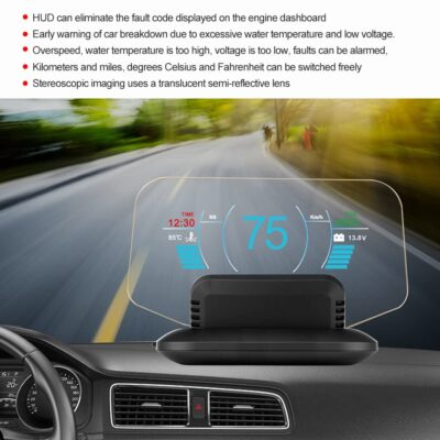 Car HUD, Head Up Display, OBD2 Gauge Display, C1 OBD2 and GPS LED OBD Car HUD Head up Display Speedometer Projector System Diagnostic Tool - Image 5