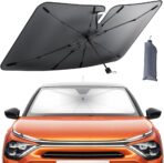 Lamicall Car Windshield Sunshade Umbrella - Foldable Car Windshield Sun Shade Cover, 5 Layers UV Block Coating, 52"x31" Front Window Heat Insulation Protection, for Auto Sedan, SUV Windshield