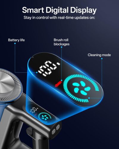 Cordless Vacuum Cleaner, 8-in-1 Cordless Stick Vacuum Cleaner with 3 Suction Modes, Up to 45mins Runtime, Rechargeable, Self-Standing, Wireless Vacuum Cleaners for Home Pet Hair Carpet Car Hard Floor - Image 3