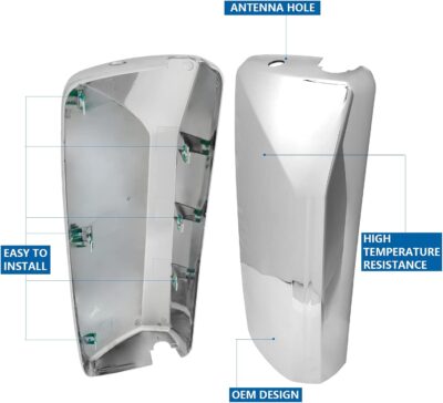 Chrome Door Mirror Covers Pair Set Compatible for Volvo VNL VNM Trucks 2004-2017, Left Driver and Right Passenger Side for Volvo Mirror Cover - Image 4