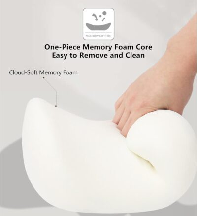 Car Headrest Pillow 2PCS Bear or Bunny Car Seat Neck Pillow Car Decor Memory Foam Neck Support Cushions for Comfortable Driving, Easy Install & Washable (Pink) - Image 5