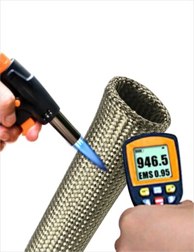 Heat Shield Sleeve Fuel Line Heat Shield Auto Hose Spark Plug Wire Cover Protectors Boots Roll 2500 Degree for Car&Auto Wire Loom Brake Cable (1" IDX10', Titanium) - Image 2