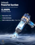 Ultimate Cordless Car Vacuum with 12000Pa Power & 2 Batteries | Portable Handheld Vac for Car, Home, Pet Hair, Multi-Surface Cleaning with 4 Attachments - Image 2