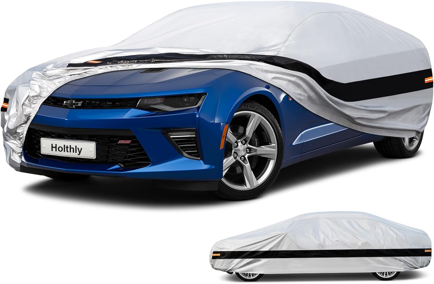 61kIP3ciHWL._AC_SL1500_.jpg 10 Layer Coupe Car Cover Waterproof All Weather for Automobiles,100% Waterproof Outdoor Car Covers Rain Snow UV Dust Protection. Custom Fit for Ford Mustang,Chevy Camaro,Porsche 911,etc - Image 1