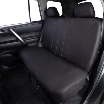 Flying Banner Car Seat Covers Front Seats Rear Bench Polyester car seat Protectors Easy installations Rear Bench Split Classic Man Lady Truck Soid Black - Image 8