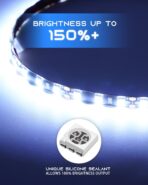 12V Led Light Strip 18" Connectable White LEDs Strip Lights for Car Motorcycle Golf Cart Automotive Trucks Boat Waterproof Led Light Strip, 4Pack - Image 5