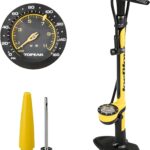 Topeak JoeBlow Sport III High-Pressure Bike Floor Pump – 160 PSI, Durable Steel Barrel, 3” Analog Gauge, TwinHead DX5 Pump Head, Long Hose, Ergonomic Handle, Fits Presta, Schrader, & Dunlop Valves