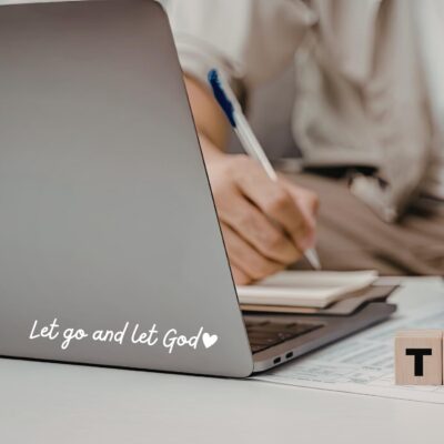 3 PCS Let Go and Let God Car Decals, Vinyl Decals for Cars, Rearview Mirror Stickers, Automotive Decals, Cute Car Accessories for Women Interior Extetior, Cute Decor for Vehicles Fits Most (White) - Image 4