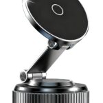 Vacuum Magnetic Car Phone Holder 360° Strongest 120LBS Ultra Suction Cup Phone Mount for MagSafe Dashboard Cell Phone Holders for Your Car/Gym/Mirror Bracket for iPhone 17 & Android, Metal Stand Rotor