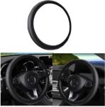 Leather Car Steering Wheel Cover for Men Women, Elastic, Breathable Anti-Slip, Universal 15 inch, (Black1) - Image 8