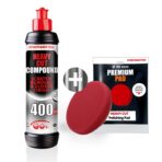 menzerna Scratch and Swirl Remover Kit I Car polishing Set with Menzerna Heavy Cut 400 (8oz) and 3,5 Inch Polishing Pad I Deep Scratch Repair Kit for All Types of Vehicles