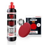 menzerna Scratch and Swirl Remover Kit I Car polishing Set with Menzerna Heavy Cut 400 (8oz) and 3,5 Inch Polishing Pad I Deep Scratch Repair Kit for All Types of Vehicles