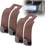 2026 Car Headrest Storage Hooks - Universal Backseat Hanger Organizer for Handbags & Grocery Bags (1, Brown)