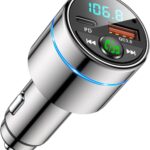 FM Transmitter for Car Bluetooth 5.3, All-Metal PD 20W & QC3.0 18W Fast Charger, Wireless FM Radio Car Kit Bluetooth Adapter, Noise Cancelling Hands-Free Call, Hi-Fi Music, Ring Light