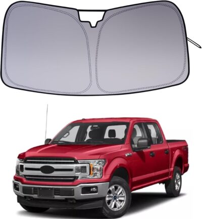 Windshield Sun Shade Compatible with 2015-2020 Ford F150 Accessories,Foldable Front Sun Visor,F-150 Sunshade,Fits Lariat,King Ranch,Platinum,XL,XLT,Limited and Raptor Model - Image 9