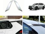 Car Accessories Compatible with Toyota RAV4 2025 2024 2023 2022 2021 2020 2019 Exterior Rear Window C Pillar Molding Cover Trim ABS 2PCS(Glossy Chrome Style) - Image 2