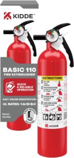 Kidde, FA110G, Multi Purpose Fire Extinguisher for Home, Office, Dorm, Residential, 1A10BC