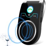 Bluetooth Car Speaker, Aigital Car Bluetooth Speaker for Handsfree Talking, Auto Off/Reconnection, Wireless Car Kit with Visor Clip, Support Siri Google Assistant, Connect to 2 Phones
