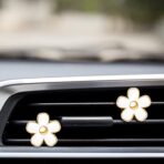Frienda 6 Pcs Daisy Flower Air Vent Clip Accessories Air Conditioning Outlet Clip Car Air Freshener Dashboard Accessories Charm Car Inter Decor(3 cm, 3.3 cm,White) - Image 6