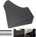 SUNPIE Car Mud Flaps Universal Fit Black Splash Guards (4 Pack) with 20 Pieces 6mm Fastener Rivet Clips