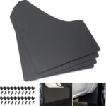 SUNPIE Car Mud Flaps Universal Fit Black Splash Guards (4 Pack) with 20 Pieces 6mm Fastener Rivet Clips