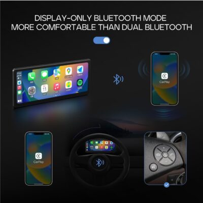 [2026 Fully Laminated Screen] CarpodGo T3 Pro Portable 60fps Wireless Carplay Android Auto,8.9 Inch 1920 * 720 IPS Touch Screen Car Stereo,Display-Only BT Mode Supports Steering Wheel Controls - Image 5
