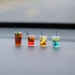 4 Pcs Cute Mini Drinks Car Rearview Mirror Dashboard Decor, Funny Beverage Dash Decorations, Kawaii Ornament Interior Accessories for Home Office - Image 2