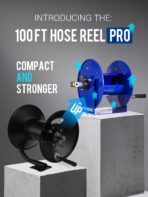 MEKOH Pressure Washer Hose Reel 100FTx3/8”, 200FTx1/4” Manual Power Washer Hose Reel with M22 14mm Fitting,4500PSI Heavy Duty Hose Reel for Water,High Pressure Metal Reel with Wall/Van/Trailer Mount - Image 3