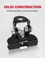 Led Hood Mounts, Universal Led Light Bar Mounting Brackets 304 Stainless Steel Hood Clamp Lights Mounts, Black - Image 2