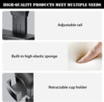 Sporacingrts Universal Car Armrest Storage Box with Cup Holder Ergonomic Adjustable Wrist Support Center Console Organizer Multifunctional Storage Solution for Cars SUVs Trucks (Black) - Image 4