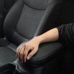 INTGET Center Console Armrest Cover for 2025 Toyota RAV4 Accessories 2024 2023 2022 2021 2020 2019 Leather Middle Console Lid Cover Pad Protector Elbow Arm Rest Covering Car(Black) - Image 4