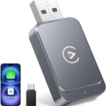 AuroraLink Wireless Carplay Adapter for Apple iPhone & Android Auto 2-in-1 Fast & Stable Carplay Wireless Adapter Convert Wired to Wireless Car Play Dongle for iOS 10+/Android 11+ (Grey)