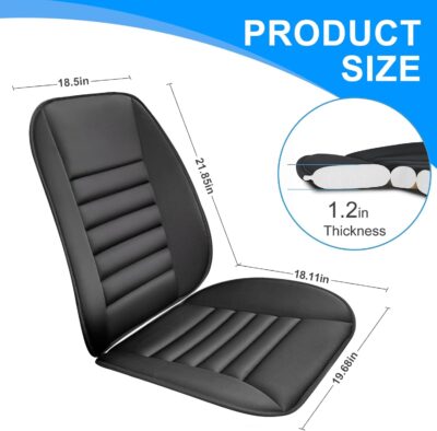 Car Seat Cushion with Back Support Pillow, 1.2'' Thick Enhanced Comfort Memory Foam Design for Pain Relief, Ideal for Drivers and Office Use - Ergonomic Lumbar Comfort for Long Sitting - Image 8