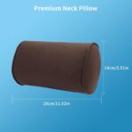 Car Headrest Pillow for Driving - Luxury Leather 100% Memory Foam, Ergonomic Neck Support - Universal Fit Head Rest Travel Pillow for Most Cars, Home & Office, Brown, 1 Pack - Image 5