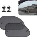 2 PCS Car Side Window Sun Shade, 25.5 x 14.9 Inch Mesh Sunshade with Suction Cups for UV and Heat Blocking, Universal for Most Cars, Trucks, SUVs (Black)