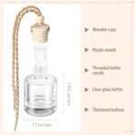 BBTO 100 Pcs Car Air Fresheners Diffuser with Wooden Cap Empty Aromatherapy Diffuser Clear Fragrance Holder Pendant Hanging Perfume Fresheners Bottles for Car Decor(Classic,Clear) - Image 2