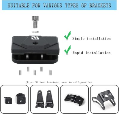 Ditch Light Brackets, 2PCS Hood Mount Light Brackets Universal Adjustable Aluminum Alloy Pillar Hood Led Work Light Pods Mount Bracket Kit for Truck SUV Cars, No Need Drilling - Image 4