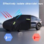 Car Cover for Sedan, Car Cover Waterproof All Weather for Automobiles, Outdoor Heavy Duty Full Car Covers Windproof Universal Fit for Sedan 180-185 inch - Image 6