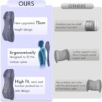 FLORICH Integrated Car Seat Lumbar Support Pillow & Car Neck Pillow Memory Foam Back Cushion for Driving Car Seat Back Support Pillow for Car Seats Driver Back Neck Sciatica Pain Relief Cushion, Blue - Image 7