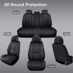 NS YOLO Universal Fit Full Coverage Leather Car Seat Covers for Cars,SUVs and Pick-up Trucks, Car Seat Protector,Automotive Seat Covers Full Set,Car Seat Cushion,Black Seat Cover for 5 Seats - Image 6